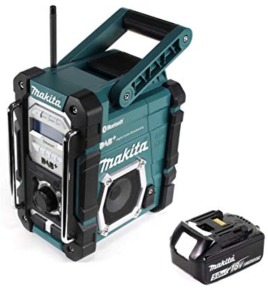 Makita DMR 112 T1 Akku Baustellen Radio 7,2-18V Bluetooth DAB+ + 1x 5,0Ah Akku - ohne Ladegerät