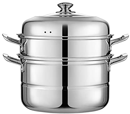 Vapeur en acier inoxydable ménages 3 couches étuvé Petit Pain Cuites Avec vapeur Poisson vapeur épaissie marmite à soupe Convient for 28cm Cuisinière à gaz Cuisinière à induction