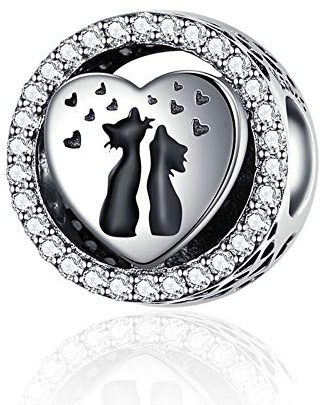 Breloque chat en argent sterling 925 pour bracelet à breloques Pandora