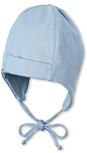 Sterntaler Baby Jungen Mütze Baby Organic Cotton Mütze - Mütze Baby, Kappe Kinder - aus Uni Baumwolle mit Bindeband - bleu