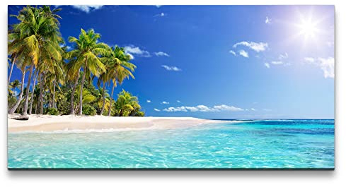 Paul Sinus Leinwandbild 120x60cm Südsee Paradies Meer Sommer Palmen Traumstrand