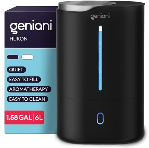 Humidificador de llenado superior con difusor de aceite esencial de 6 L para el hogar, bebé, dormitorio, habitación grande y plantas de interior, humidificadores de aire ultrasónicos silenciosos de