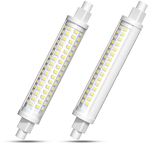 Luxvista 15W R7S 118mm Lampadina LED, Equivalente 150W R7S Lampada Alogena, Bianco Freddo 6000K J118 J Tipo Proiettore Super Luminoso Angolo di Fascio 300°, Non Dimmerabile(Confezione da 2)