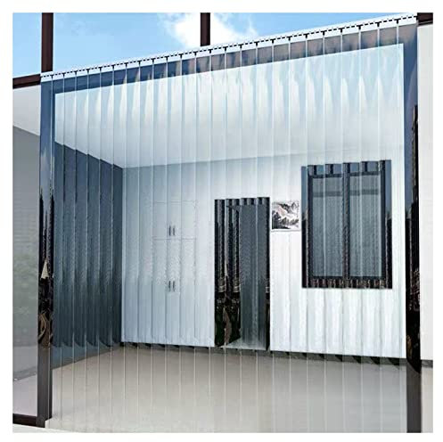 PFCDZDU PVC-Streifenvorhang, Hängend Schieben Klar Weiche Glastrennwand, Klappbar Windschutzscheibe Türstreifen Rollladen Für Begehbare Gefrierschränke Lagerhaus (Farbe : 1.6mm, Größe : 1.8X2.3M)