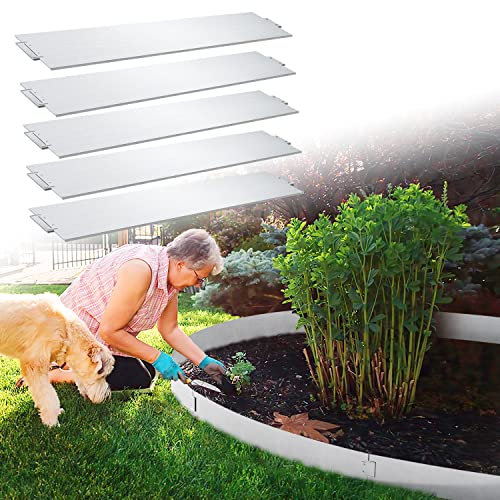 Randaco Bordure de pelouse en métal galvanisé flexible - 5 m, 10 m, 15 m, 20 m, 30 m, 40 m, 50 m, 100 x 18 cm - Argenté - Longueur : 15 m - Hauteur : 18 cm