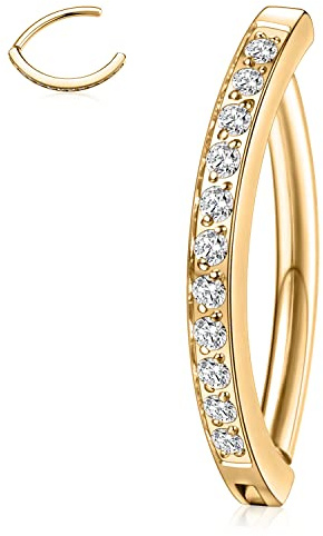 Bauchnabelpiercing Clicker Bauchnabelring 316L Chirurgenstahl Bauchnabelpiercing 14G Bauchnabel Clicker Ring CZ Opal Bauchnabelpiercing Niete Umgekehrt gebogener Nabel Barbell Umgekehrter Nabelring