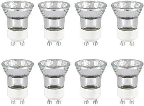 Caldarax Paquete de 8 Bombillas Halógenas Mini GU10 35W 240V, Regulable, Blanca Cálida 2800K, 360LM, MR11 Reflector Halógeno, Ángulo de haz de 45°, 35 * 46MM, Dicroico Focos Halógenas