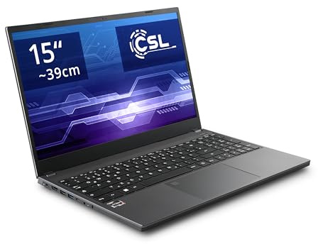 Notebook CSL R'Evolve C15 7430U Windows 11 Home - Ultra-Slim Laptop, 15,6 Zoll Display FHD 1920x1080 IPS, AMD Ryzen 5 7430U CPU 6x2300 MHz, 1000 GB M.2 SSD, 16 GB DDR4-RAM, USB 3.2, BT 5.2, AX WLAN