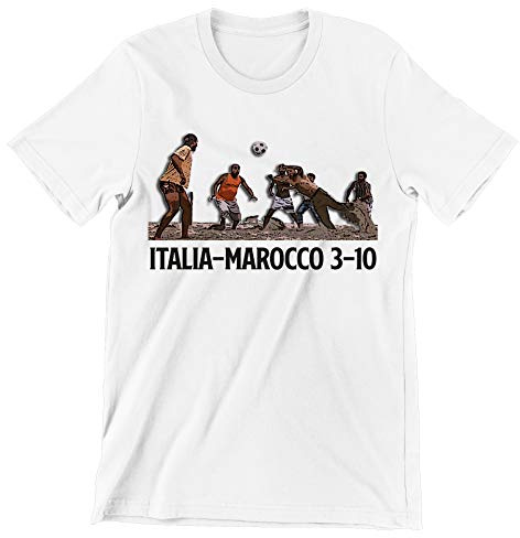 Incidiamo T-Shirt Maglietta Divertente AGG Tre Uomini e Una Gamba Italia-Marocco 3-10 - Idea Regalo Uomo Taglie dalla S alla XXL