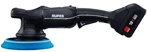 RUPES BigFoot iBrid Exzenter-Poliermaschine Ø 21 mm mit Batterie 18 V für Autokarosserie mit 2 Batterien, Doppel-Ladegerät, Pasten, Pads HLR21/CB2/BAS