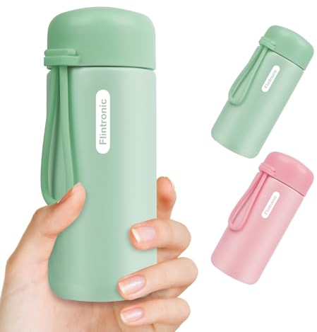 Flintronic Mini Borraccia Termica, 150ml Borraccia, Bottiglia Termica, Bottiglia Acqua in Acciaio Inox, Borracce Senza Perdite, Borraccia Acciaio Inox Senza BPA per Viaggi Scuola Sport Campeggio