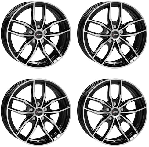 4x AUTEC Felgen Alufelgen BAVARIS 7.5x18 ET25 5x112 Schwarz poliert kompatibel mit BMW 2er 5 3 4 X4 X3