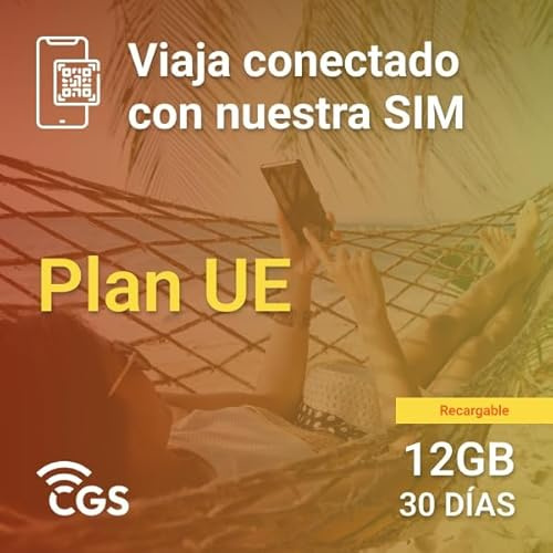 Connectivité – Carte SIM 12 Go, 30 jours pour l'Europe | Activation instantanée | Rechargeable | Hotspot personnel 4G/5G | Assistance 24h/24, 7j/7 | Solution prépayée sans cordes | Voyagez librement