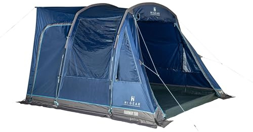 Hi Gear Fairway 200 Awning with Single Pole Construction & Groundsheet, Easy to Pitch, Spacious, Standing Room, Driveaway Awning for Campervans & Motorhomes, 6000mm HH, (Blue, 200)