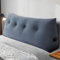 Dorifine Rückenkissen, Lesekissen für Bett und Sofa, 140cm-Komfortables Wandkissen Bett, Bietet Optimalen Supportive Rückenkissen, Bettkissen Rückenlehne mit Praktischen Seitentaschen, Blue