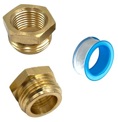 2Pcs G1/2 Female to GHT 3/4 Male Water Hose Adapters,3/4 GHT x 1/2G Brass Garden Hoses Fittings for Kitchen Garden and Outdoor Activities