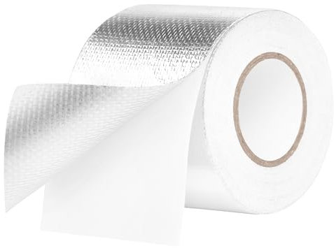 HONGTAISHENG Ruban Adhésif Aluminium, 57mm x 15m Bande d'étanchéité Étanche Feuille, ruban d'aluminium de réparation, Ruban adhesif haute temperature pour la réparation, l'isolation, l'étanchéité