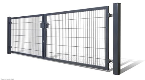 Doppelflügeltor Industrietor 6m Breit Premium Gartentor Locinox Hoftor (Moosgrün, 2m)