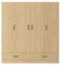 Caldion Kleiderschrank mit 4 Türen,Aufbewahrungsschrank mit 2 Schubladen, Kleidungsschrank mit Kleiderstange, 6 Ablagen, Eichenfarbe, für Wohnzimmer Schlafzimmer,160x46x170cm