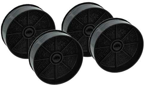 vhbw 4x Filtres à charbon actif compatible avec Airlux HGD550, HGD550SI, HGD55SI, HGF524, HGF524M, HGF525M, HDG55BK, HGD55 hotte aspirante - 12,4 cm