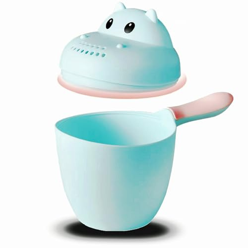 Mini regadera para plantas de interior, 0,7 L, diseño de hipopótamo azul, plantas de interior para bebé, hipopótamo, riego de plantas de interior pequeñas, puede hacer expresiones de bricolaje, el