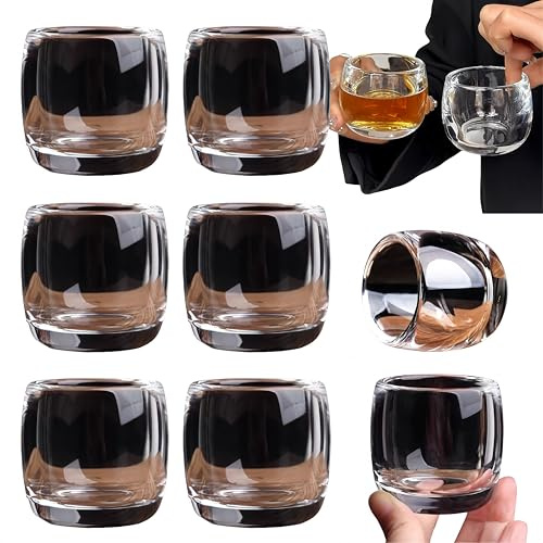 Vyloky 6 bicchieri trasparenti da vino, piccoli bicchieri da tè cinesi Kung Fu, in vetro ispessito, non caldo, 80 ml