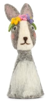 LK Trend & Style Dekorativer Eierwärmer, einfach über das Ei im Eierbecher Stulpen, Handgefertigt aus Filz, Frühstück Tischdeko (Hase 17cm)