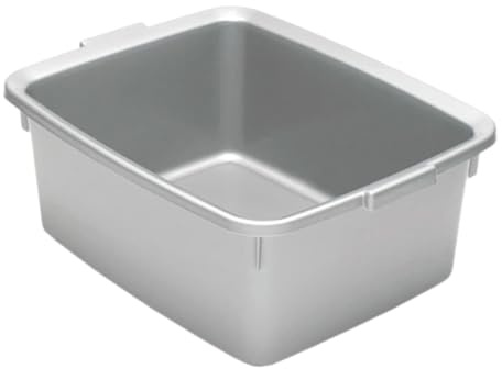 Addis 12L Rectangular Washing Up Bowl with Handles Durable, Scratch-Resistant, Easy Grip Handles, Easy to Clean Sink Basin Ideal for Dishwashing & Kitchen Use Grey 1 Pack