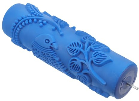 Holibanna Cylindre D'impression Peinture Texturé Modèle À Motifs Rouleau à Stuc Texture En Décor Rouleau De Motif De Grain Caoutchouc