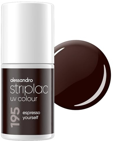 alessandro Striplac Peel-Off UV Gel Nagellack, Espresso Yourself, 6,5ml | Hochpigmentierter UV Gel Nagellack, bis zu 15 Tage Halt, kratzfest, acetonfrei & abziehbar, HEMA-frei & vegan