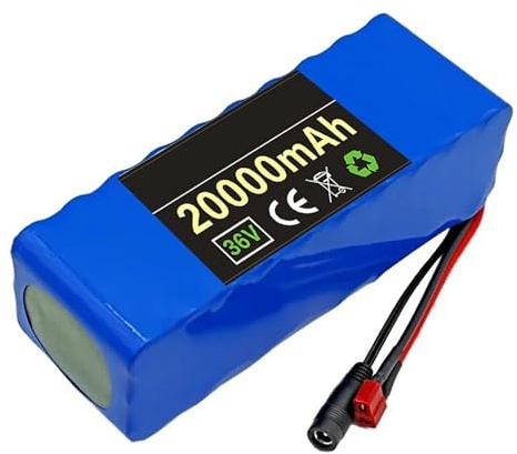 Batería de litio de 36 V, 20 Ah, recargable, de 36 V, para motor de 200 W a 500 W, con cargador y carcasa de PVC. 36V 20Ah,XT60+DC