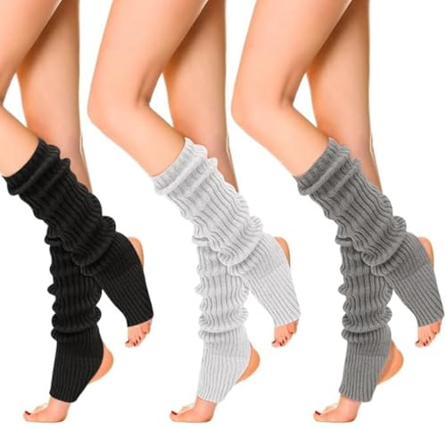 OUDQFCJ 3 Paires de Jambières Femme Laine Guetres Femme Longues Hiver pour Filles