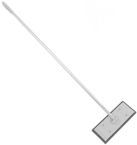 KOMBIUDA Trapeador de Microfibra Electrostática con Mango Telescópico de 3 Secciones Palo de Aluminio Reforzado Cabezal Extraíble Trapeador Plano para Pisos de Madera y Limpieza de