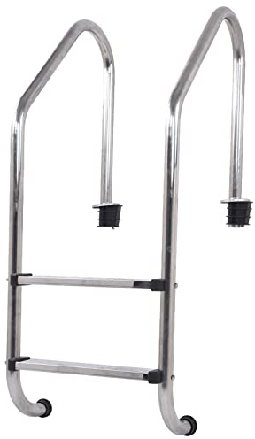 Gearwell Scaletta per Piscina, Gradino per Piscina in Acciaio Inossidabile, Scala mobile a Pedale Antiscivolo, Scala di Accesso alla Piscina a 2 Gradini per Cortile e Spa