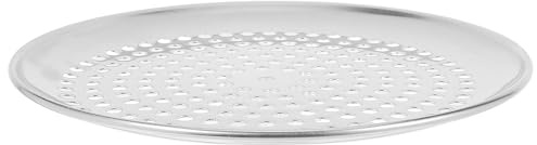 ELAYARD Bandeja para Hornear Pizza Perforada Redonda de 10 Pulgadas, Molde Multifunción de Aleación de Aluminio, Antiadherente, Diseño Orificios para Cocción Uniforme, Utensilio para