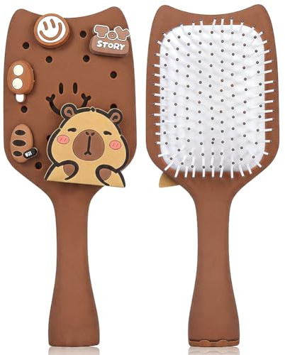 Capybara Hair Comb, Wide Tooth Comb,Airbag Comb,Paddle Hairbrush for Girls | Easily Glide Through