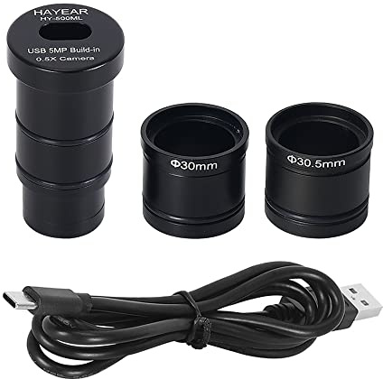 Kavolet Cámara Microscópica de Alta Velocidad de 5MP, Ocular Digital para Captura Imágenes, Interfaz USB2.0, para Reconocimiento Patrones, Plásticos+Vidrio