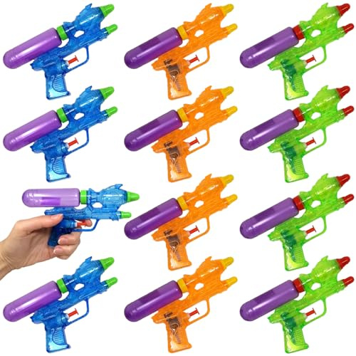 Pistolas de Agua Niños 17cm Pack 12 | Pistolas Agua Plástico Recargables