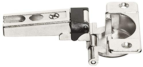 Gedotec Topfband Eckanschlag Topfscharnier Küche 180° für überfälzte Türen | Möbel-Scharnier vernickelt matt | Möbelband 3-dimensional verstellbar | 1 Stück - Schrank-Scharnier Antik mit Montageplatte