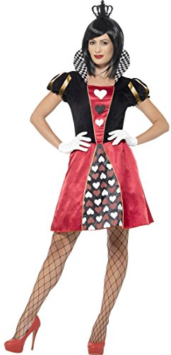 NET TOYS Herzdame Kostüm Herzkönigin Damenkostüm S (34/36) Königin der Herzen Märchenkostüm Outfit Mottoparty Casino