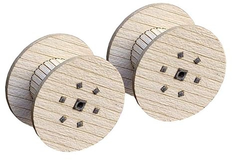 Kabeltrommeln neu, Lasercut-Bausatz für 2 Stück, Spur 0 (Null), 1:45