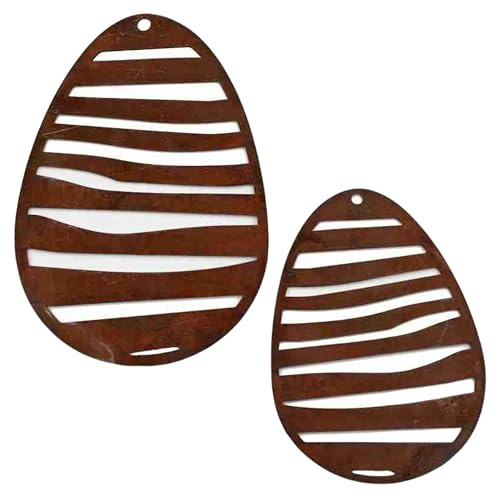 Rostikal 2er Set Ostereier zum aufhängen 8,5 und 10,5 cm Osterdekoration Edelrost Gartendeko