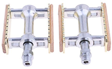 Baoblaze Vintage Aluminium Holz Fahrradpedale Bike Pedale Mountainbike Pedale für Mountainbike
