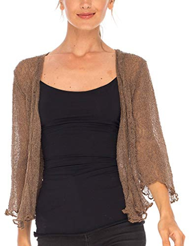 SHU-SHI - Cardigan/Coprispalle Trasparente - Effetto a Maglia - Donna