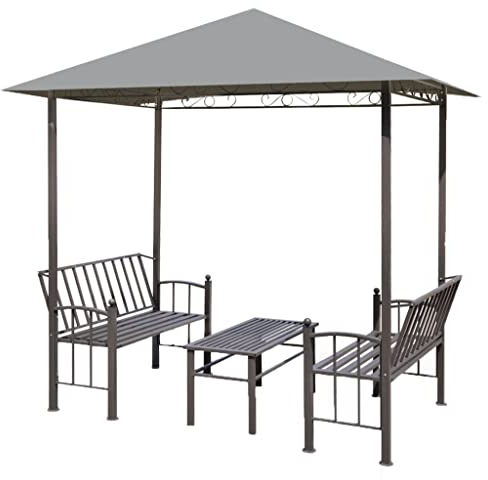 vidaXL Padiglione Giardino con Tavolo Panche Antracite Gazebo Pergola Chiosco