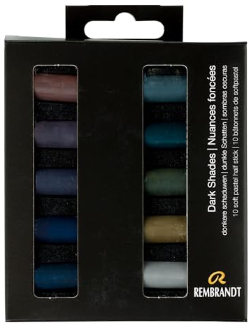 Rembrandt Professional Soft Pastel Set Dark Colours | 10 Half Pastels