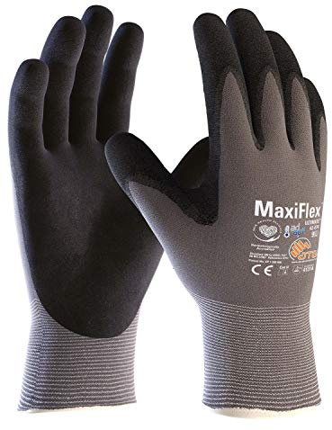 (12 par) ATG handskar 42-874 monteringshandskar MaxiFlexUltimateAD-APT 12 x grå/svart 8
