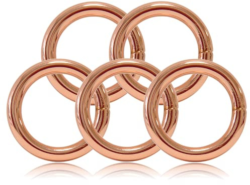 Ganzoo Stahl O-Ring 20 mm, geschweißt, roségold, 5 mm Stärke, 30 mm außen, 5er Set, nichtrostend, DIY Zubehör für Hunde-Leinen und Hunde-Halsbänder, optimal in Kombination mit Paracord 550