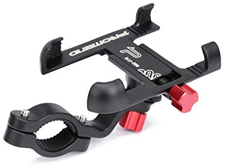 Bicycle Phone Holder Promend Bicycle Phone Mount Adjustable Aluminium Alloy Bike Phone Holder For Cycling Navigation Bracket Accessories Cradle for iPhone 12,Xs Max,11,Galaxy S9, S8 etc(Black)