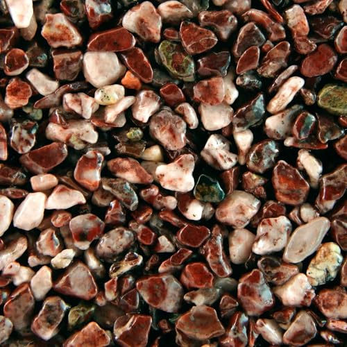 Terralith Steinteppich Marmor Komplett-Set für 1qm - Körnung: mittel - 4-6mm mit Polyurethan Bindemittel - für Außen in rot (rosso autunno due)